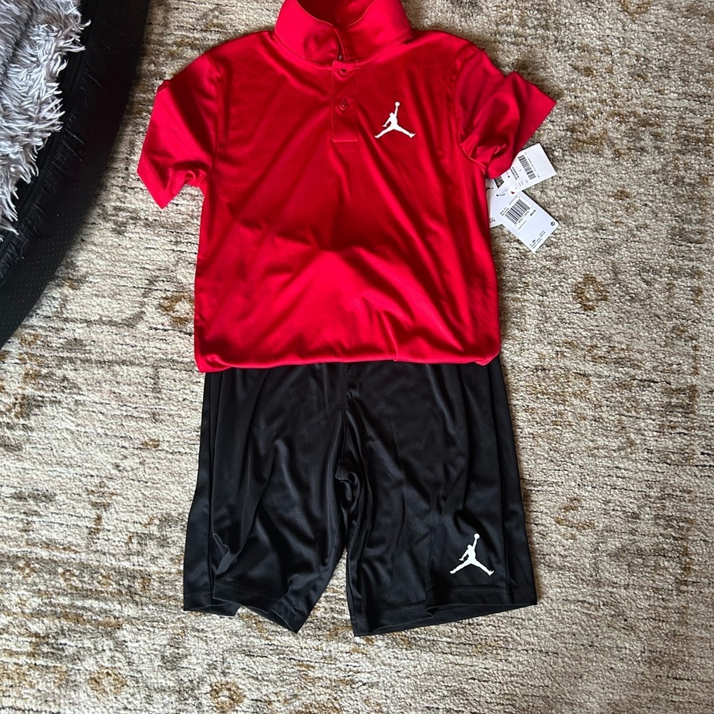 Red and Black Jordan Kids Outfit